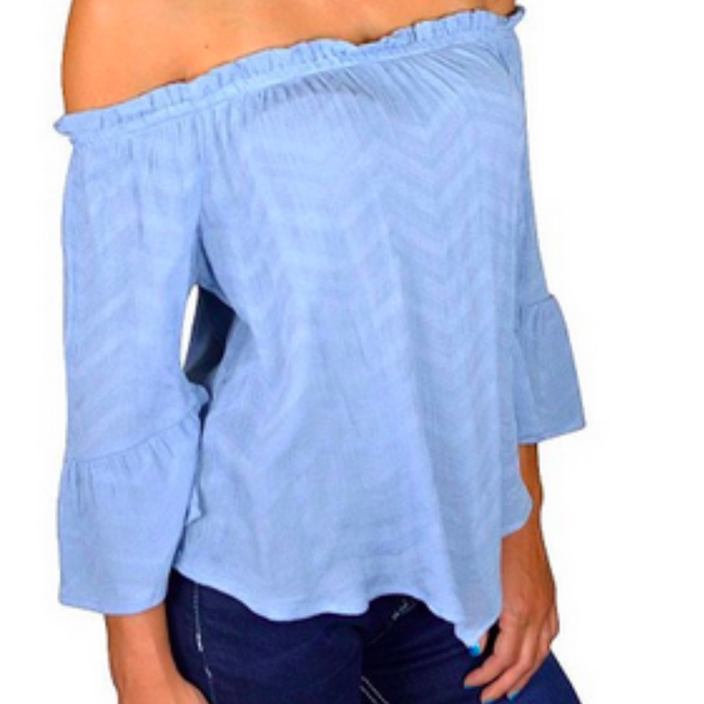 Off the Shoulder 'Chambray' Top